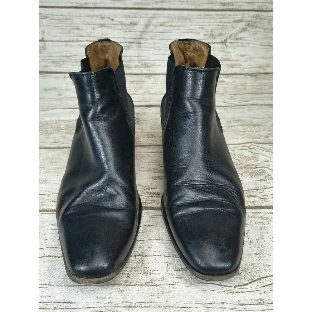 Paul Smith Black Leather Slip On Boots Men Size 42